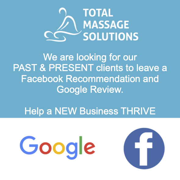 If you are a past or present client, we would like to ask you to share your experience with us.

#leaveareview #facebookrecommendation #newltdbusiness #loveourclients #shareyourexperience #totalmassagesolutions #helpspreadtheword #RateUs
