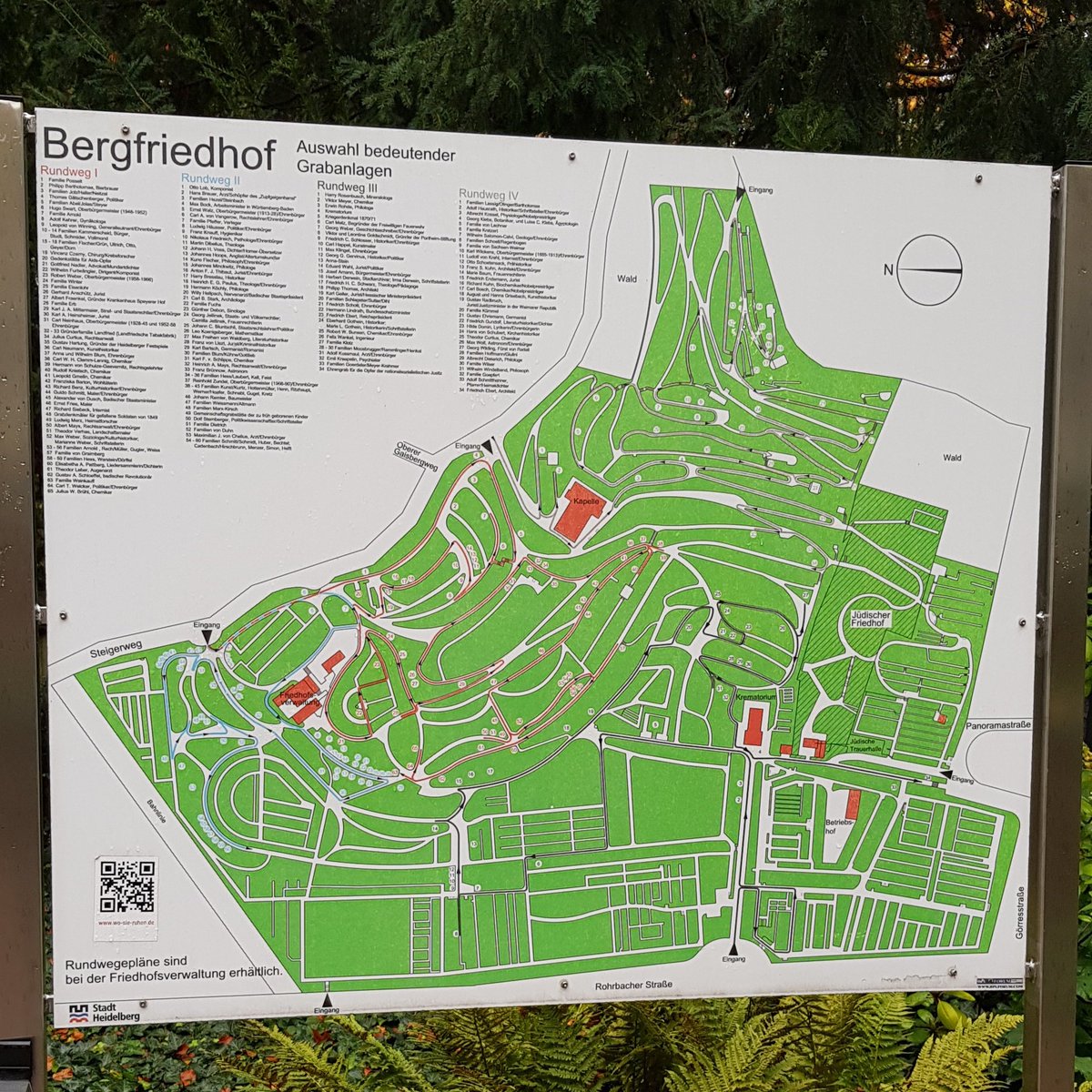 The cemetery goes up the hill and it a pretty nice place to walk around. They also have set walks around the space and I basically just looked up the chemists and then stitched together a walk.