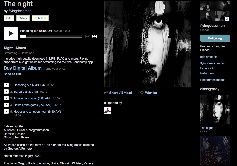Our new Ep "the night" is available on bandcamp...like it and share it 😉

flyingdeadman.bandcamp.com/album/the-night

#flyingdeadman #flyingdeadman_band #postrock #postrockmusic #ambientmusic #ambient #newep #newrelease #novemberthefirst