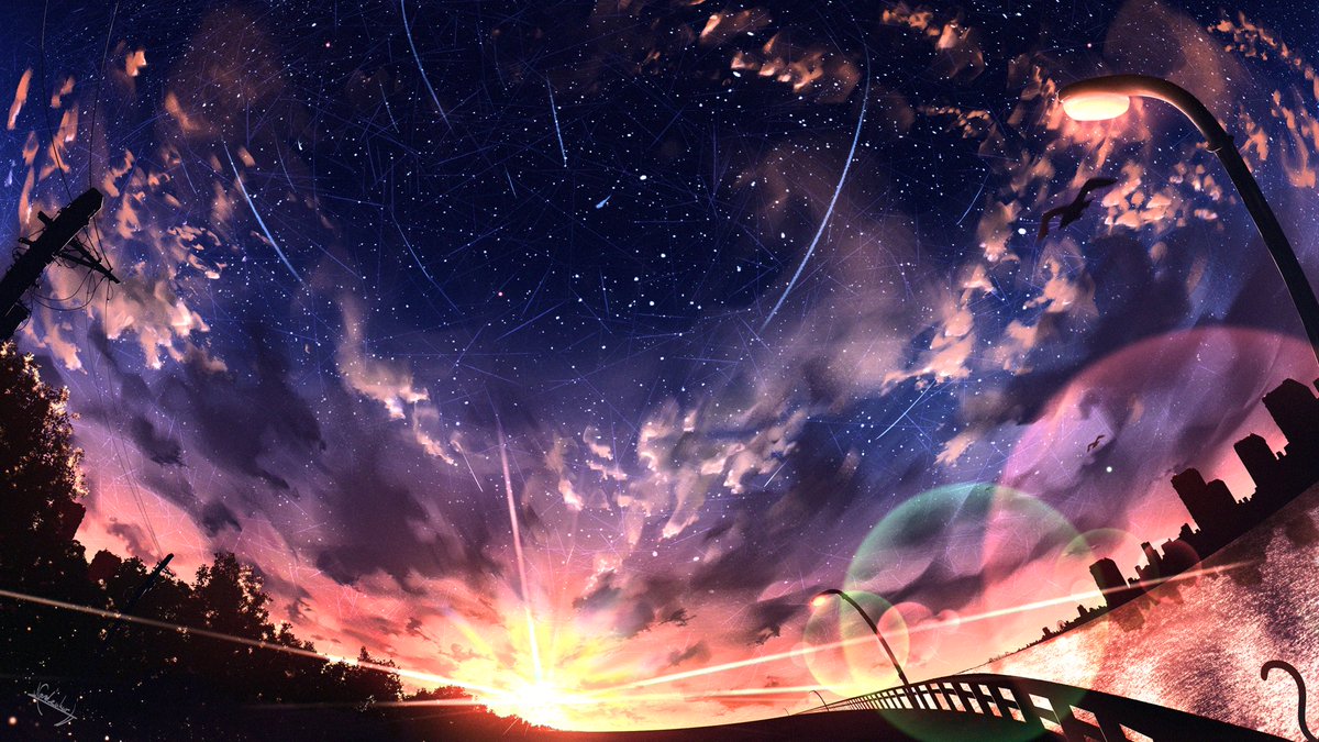 scenery no humans sky star (sky) outdoors power lines starry sky  illustration images