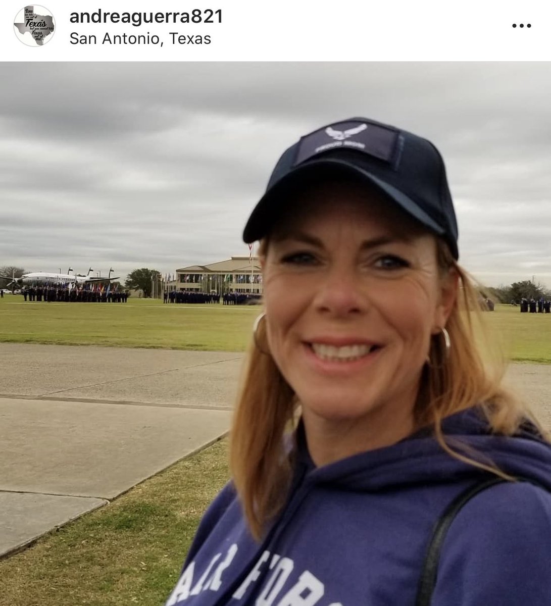 Meet Andrea Guerra. Andrea also posted pictures following Kamala Harris’ campaign bus with the caption, “Kamala gets a hearty welcome. ”