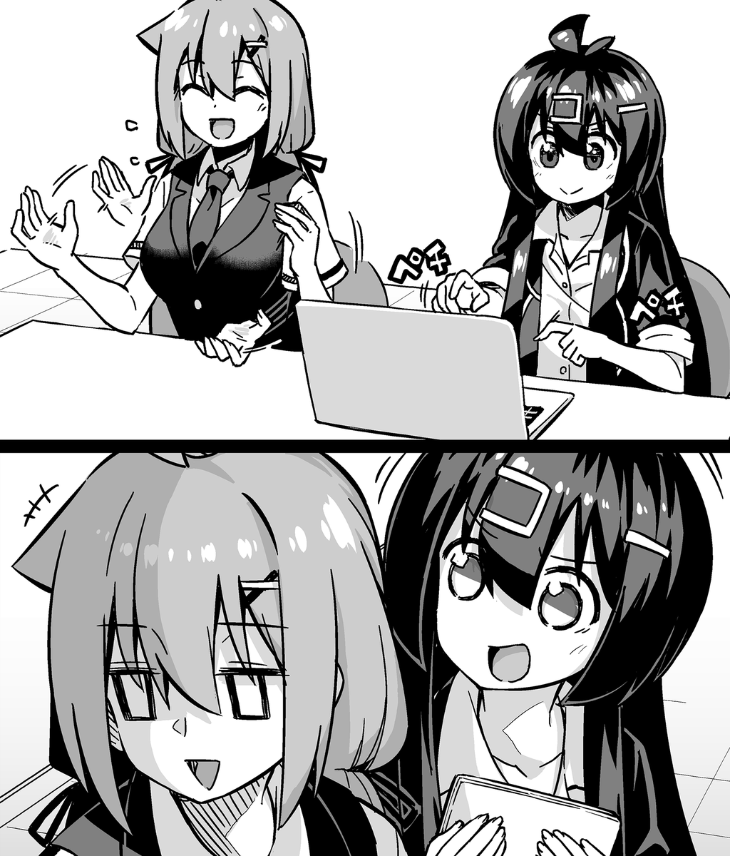 【今回のよく見て欲しいところ】
(上)ろくろを回す社畜ちゃん
(下)煽る後輩ちゃん 