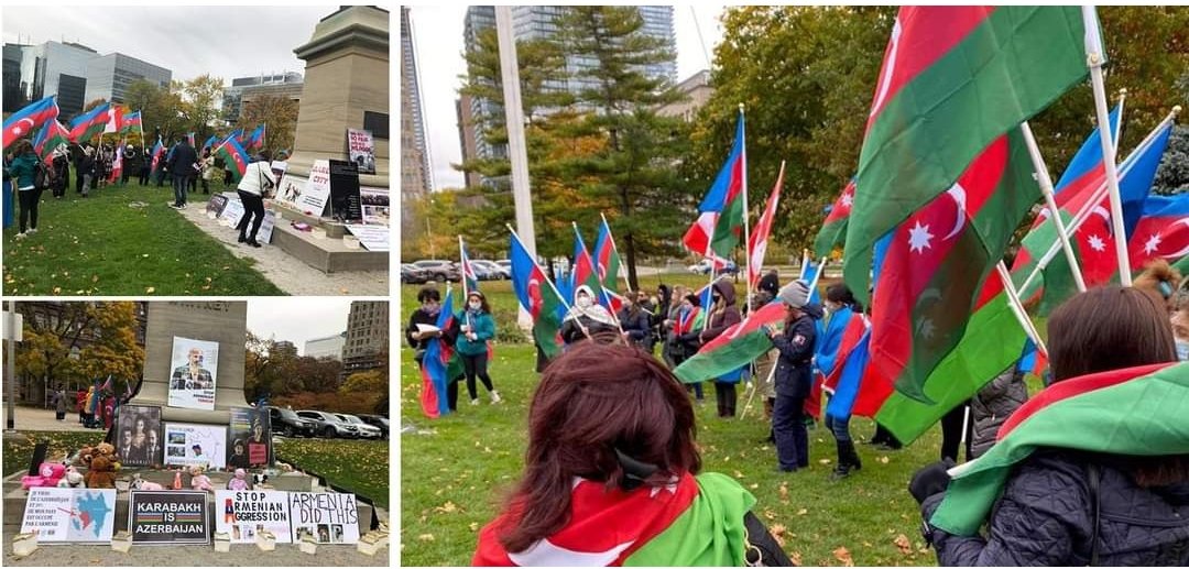 We All Stand With #Azerbaijan!
📍#Canada

#KarabakhisAzerbaijan 
#PrayForGanjaCity
#PrayForBardaCity
#StopArmenianTerrori̇sm
#StopArmenianAggression