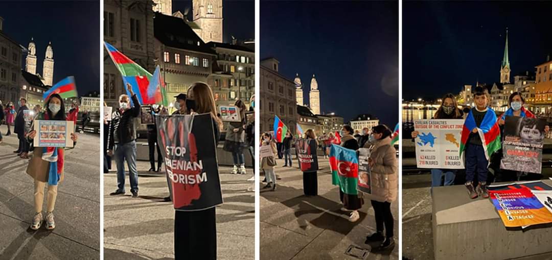 #Protest in #Zurich

#KarabakhisAzerbaijan
#PrayForGanjaCity 
#PrayForBardaCity 
#StopArmenianTerrorism