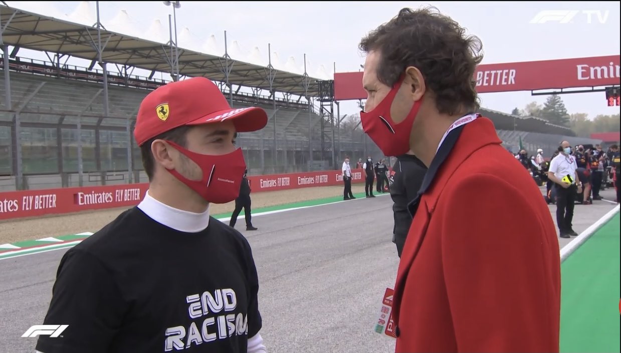 Charles Leclerc Fan Page on Twitter: ". @Charles_Leclerc and Ferrari  president John Elkann before the race start😊 #F1 #ImolaGP 🇮🇹 #Charles16  https://t.co/Hq80zIzR4x" / Twitter
