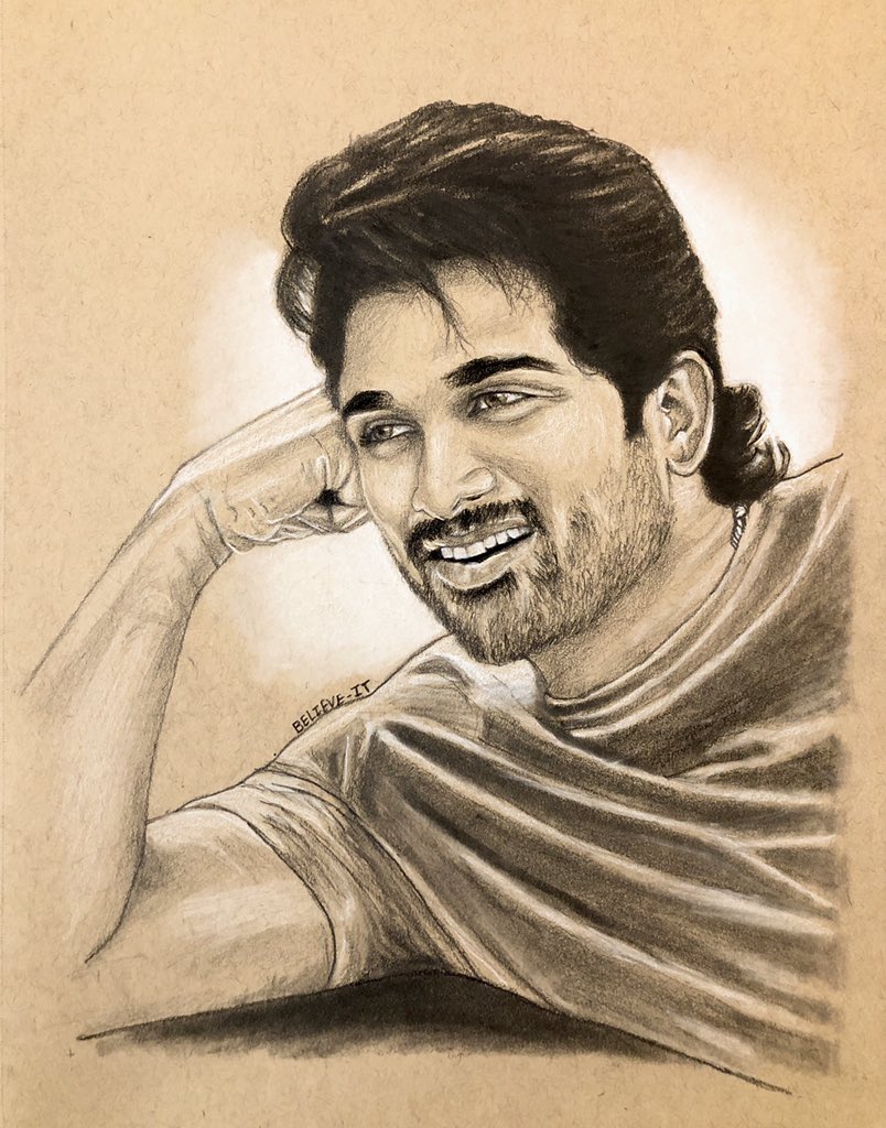 arunstarkart's tweet photo. Believe It..! U Can Draw..! Here’s my new drawing of our stylish star @alluarjun garu. Am so glad to draw this sketch. Wishing you a great sucess for upcoming #pushpa movie Annaya. #AlluArjun #TrendingNow #FANART https://t.co/3Vwy3m8w65