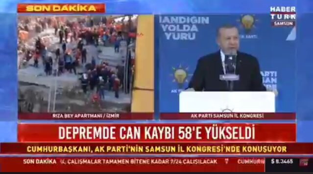 Suudi Kralı için 3 gün yas ilan eden
Mısırlı Rabia için hüngür hüngür ağlayan Cumhurbaşkanı, şu an Samsun’da miting yapıyor 

Alt Yazı: “Can kaybı 58’e yükseldi”

 #izmirinyanındayız