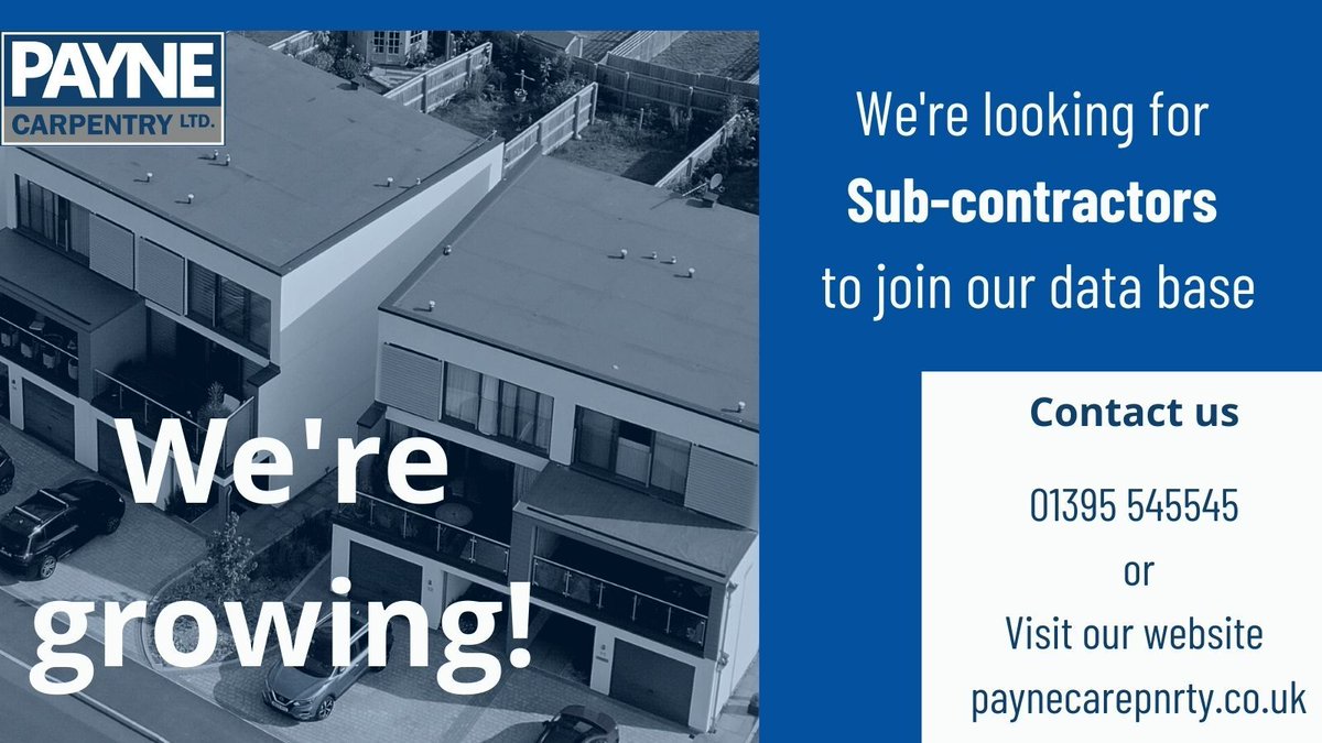 CarpentryPayne's tweet photo. We’re looking for Carpenters! Are you a carpenter in the #Honiton, #Yeovil or #Exeter area looking for more work? Get in touch with us via our website and let's get to work! https://t.co/CKFb3xLsWl #carpentry #jobs #secondfix https://t.co/Qs0t4tXaGH