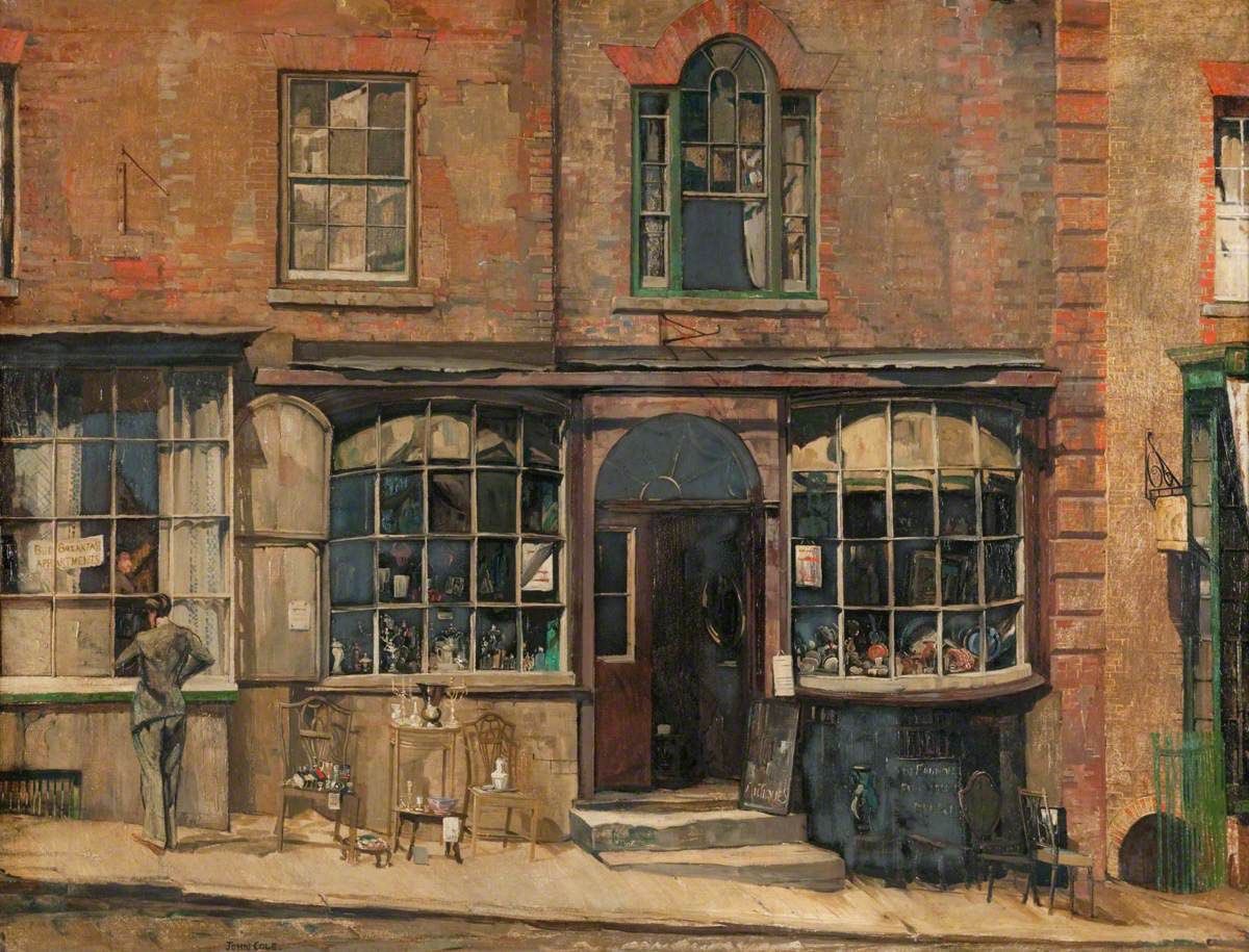 GrimArtGroup's tweet photo. A real master when it came to portraying characterful shops, well worth a rummage online to view other examples. #ShopArtWeekend
The Old Antique Shop at Arundel by John Vicat Cole 1903-1975 https://t.co/FGQOWSOSWl