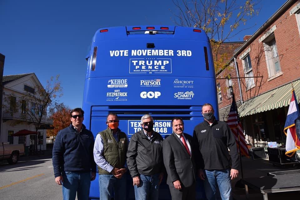 What a rally for <a href="/mikeparson/">Mike Parson</a> with <a href="/SarahHuckabee/">Sarah Huckabee Sanders</a> &amp; our stellar <a href="/MissouriGOP/">Missouri GOP</a> statewides in St. Charles Co. yesterday!  It was my honor to join #mikeworksbustour for 16 of 33 stops across MO. Full steam ahead to wrap up #GOTV &amp; win up and down the ballot! #onwardtovictory #VoteRed