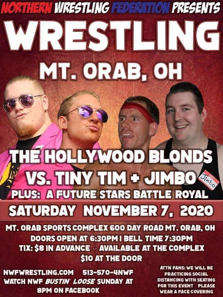 futurestarsnwf's tweet photo. Officially entered in the Future Stars Battle Royal...
@Evans_NWF 
@_iconlee__ 
@wrld_juicee 
@NWFPhoenix 
@DakotaWolfe78 
@Kris_Demise 
#JasonHodder
#CobyCain
#JoeProJames

Plus...

Future Stars from @LegendsProWres1

Bell: 7:30pm

**Masks required for entry** https://t.co/DwGnJ2rL9u