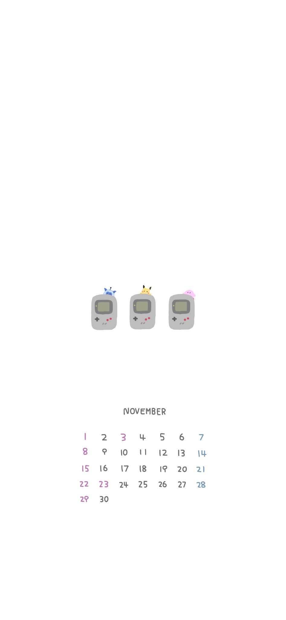 あ お い さ さ み 11月の壁紙カレンダーです 全6ツイートあるので好みのものがあればホーム画面やロック画面に 次どうするかの参考になるのでいいねやリプなどの反応もらえると嬉しいです そのご ゲームボーイwith ピカチュウ あ お い さ さ み 11月の壁紙カレンダーです 全6ツイートあるので好みのものがあればホーム画面やロック画面に 次どうするかの参考になるのでいいねやリプなどの反応もらえると嬉しいです そのご ゲームボーイwith ピカチュウ