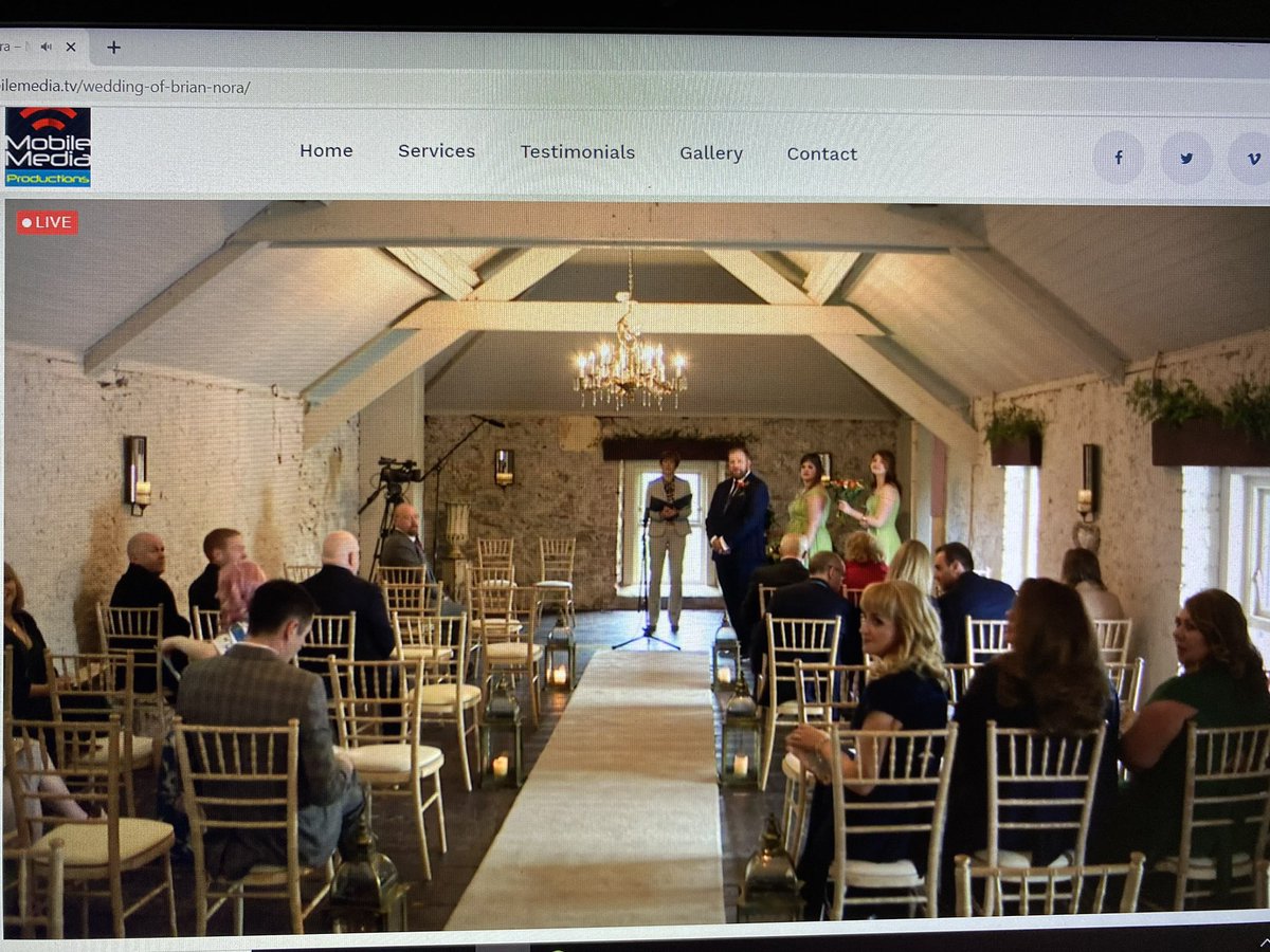 My good friend Paul at @Mobilemedia_tv is currently streaming a Wedding. It’s becoming the new norm now. He would be happy to talk to anyone who’d like this service at your upcoming Wedding. Just one of many bespoke streaming services Paul offers with Mobilemedia.tv