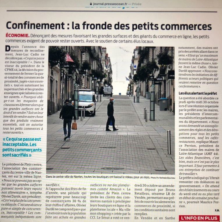 Nous serons combatifs et œuvrons en local et au National pour sauver nos petits commerces et les emplois,tout en respectant les méthodes pour lutter contre la Covid.