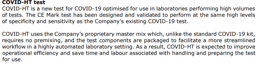 Back in the summer novacyt specifically introduced Covid HT test which we had not hear much from this.....