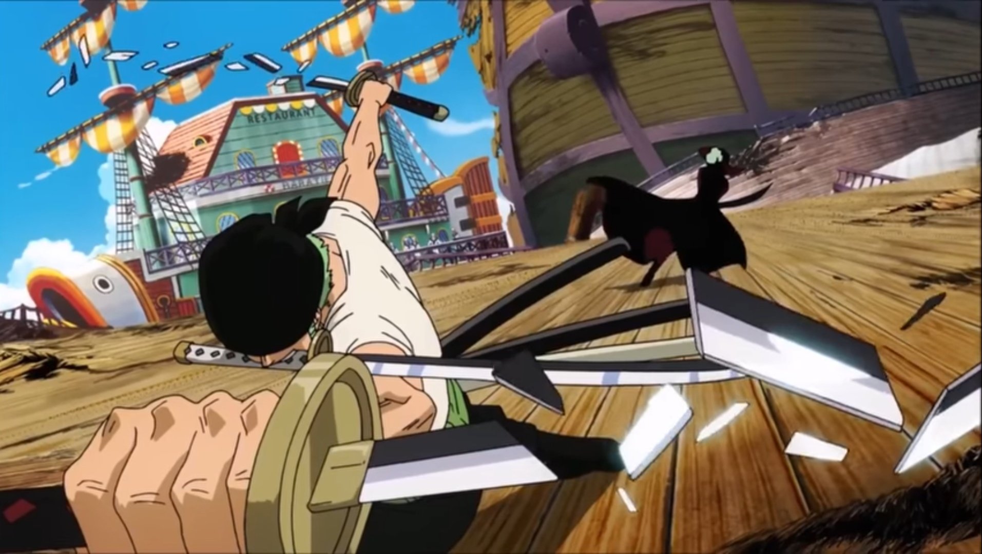 Reação de Zoro após Mihawk entregar a espada mais forte do mundo