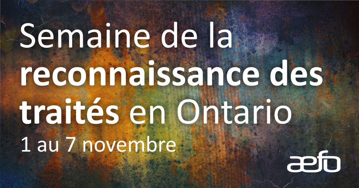 aefopresidence's tweet photo. L'AEFO encourage les enseignantes et enseignants à inclure l'histoire et la culture des premières Nations, des Inuits et des Métis dans leur enseignement. Trouvez des ressources à https://t.co/Gj1pWDMDX5
#TraitésON #AEFOJEMIMPLIQUE #ENSEMBLEPOURAGIR https://t.co/JaKvQOcsz4
