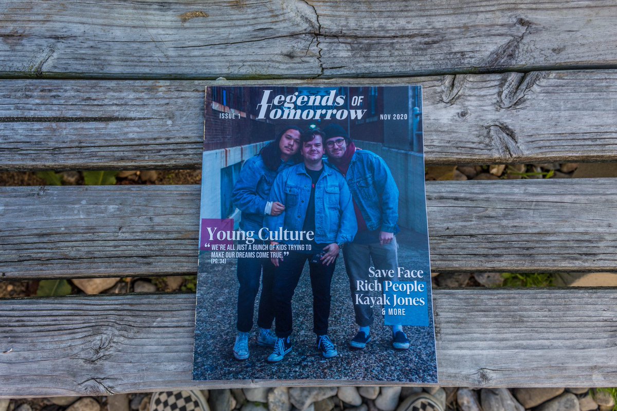 lgndsoftmrw's tweet photo. stoked to announce... 

LEGENDS OF TOMORROW, ISSUE ONE: NOVEMBER 2020!

beyond excited to get to tell you all that our first print issue is out and into the world! featuring @YoungCultureNY, @richpeopleband, @savefacenj, @KayakJonesIA, and so many more! https://t.co/F7qFbN0Wxg