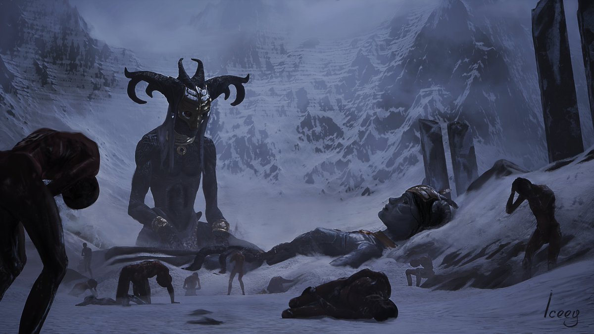 IceeyArt's tweet photo. My past entry for @VaatiVidya Demons Souls 6th Archstone art contest. 

#demonssouls #darksouls #giant #northernlimit #archstone  #fantasy #fantasyart #demonsouls #horror #monster #creature #creaturedesign https://t.co/frfC7r9dpK