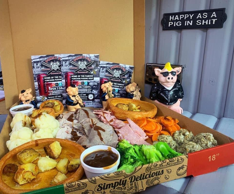 PORKY PIG IS BACK DELIVERING ORDERS OVER £25 GETS ONE KIDS MEAL FREE ❤️🐷❤️PLEASE GIVE US A CALL FOR DETAILS ON 01613251800 PLEASE SHARE ❤️🐷❤️