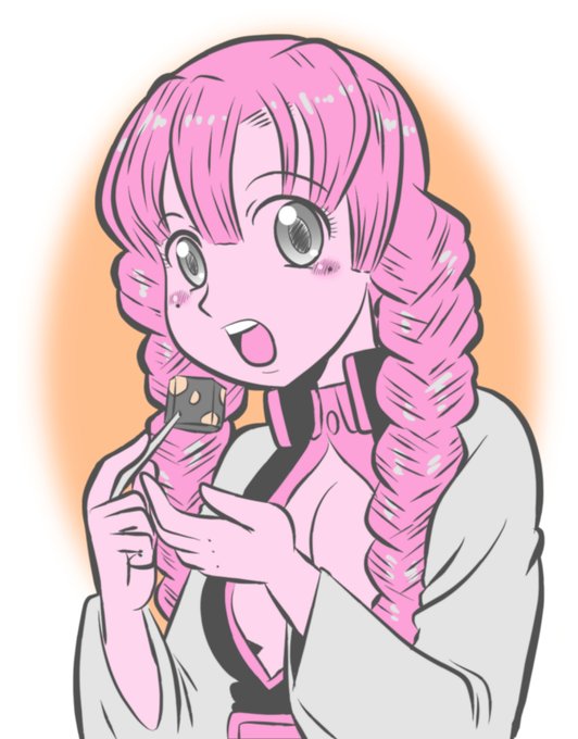電算機 一郎さんがTwitterに投稿した甘露寺蜜璃(鬼滅の刃)のイラスト。
