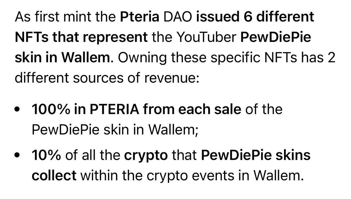 PteriaDAO's tweet photo. 🚀🚀 This is why the @pewdiepie NFT will be huge! 🤯🤯🤯 https://t.co/BJnJWbxdPW
