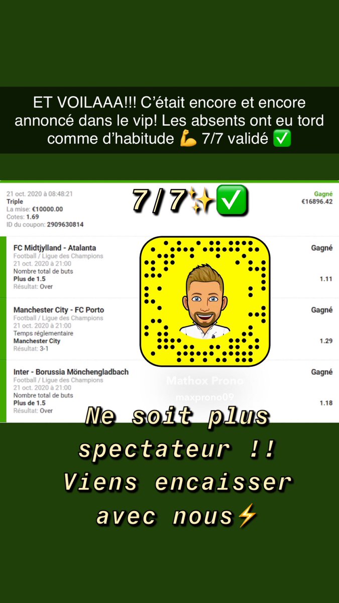 MaxProno3's tweet image. 7/7😎✅ on continue encore et toujours de régaler les vips! #Parionsport #TeamParieur  #TeamParieurs