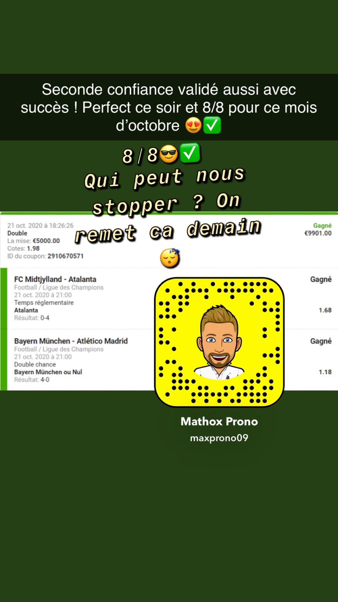MaxProno3's tweet image. 8/8✅😭 on s’arrête quand les gars?💸 #TeamParieur #ParionsSport