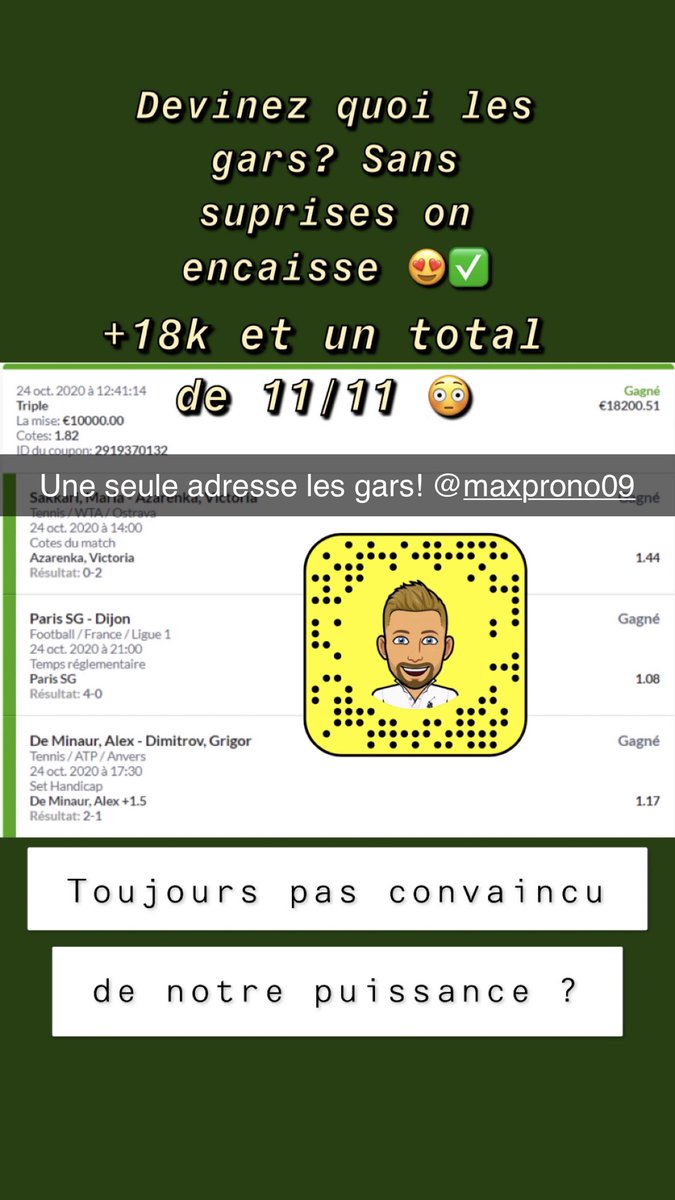 MaxProno3's tweet image. 11/11✅😳 ! On continue la série 💸 #TeamParieur #TeamParieurs  #parionsport