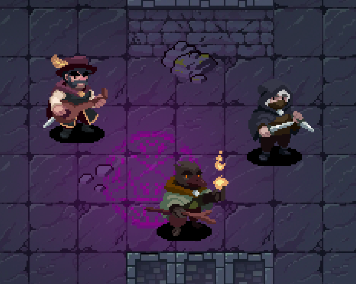 Floxhlt's tweet photo. I have so much work lately at school, hard to keep up with this wonderful project for our #dnd5e campagn, but here's an update on our characters, Gédéon the Human Bard, Sunny the Tengu Druid and Egil the High-Elf Rogue. #pixelart #aseprite https://t.co/32aKIlhAyR