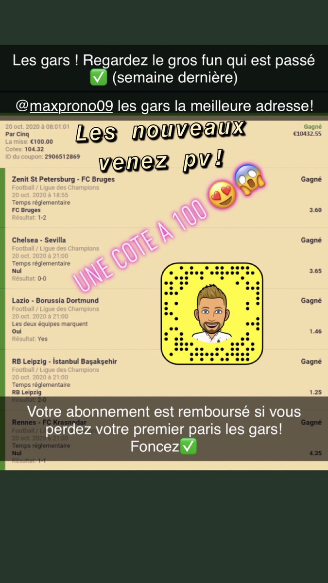 MaxProno3's tweet image. LA COTE A 100!!!!!!! MERCI LA LDC💸💸😍 #TeamParieur #parionsport #LDC #ldc  #prono