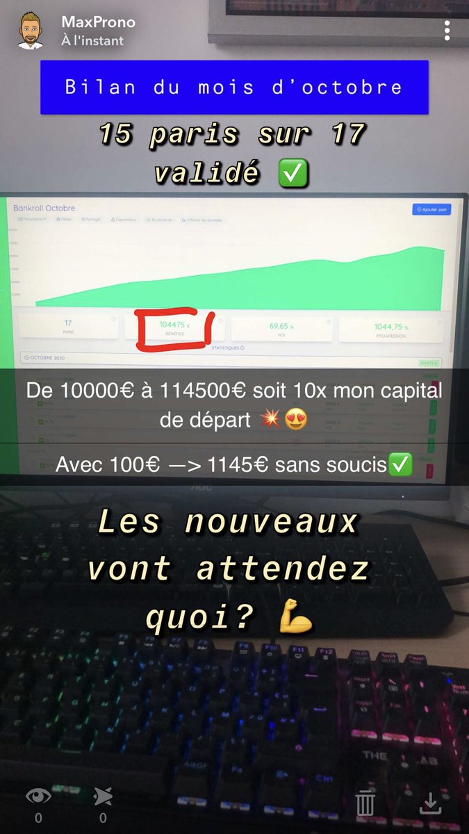 MaxProno3's tweet image. Voilà la gestion bankroll et le bilan 🤞🏼✅ +100k pour ma part✨ #TeamParieur  #parionsport
