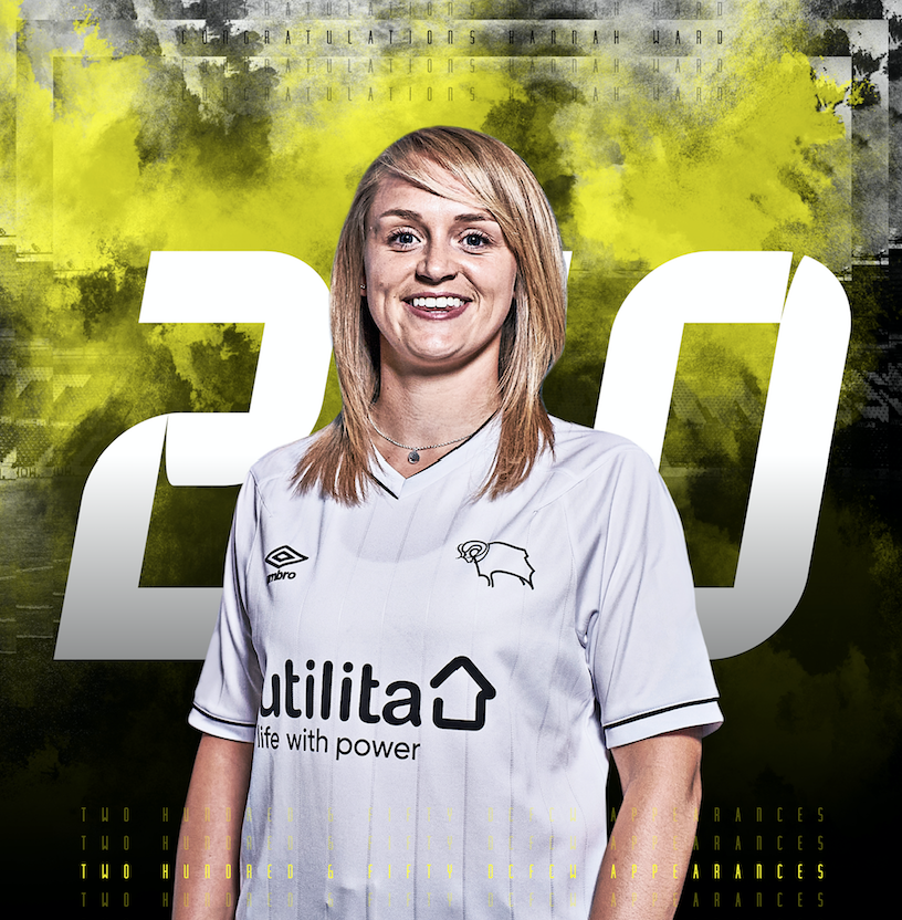 DCFCWomen's tweet photo. 2️⃣5️⃣0️⃣Congratulations Hannah Ward!

A proud moment for our Skipper as she makes her 250th Appearance for @DCFCWomen this afternoon!

A huge part of the #DCFCW DNA we are proud to have #OneOfOurOwn reach this special landmark!

#CongratsWardy #EwesLegend #DCFCW #DCFC ⚪⚫ https://t.co/YpBDWLz8fV