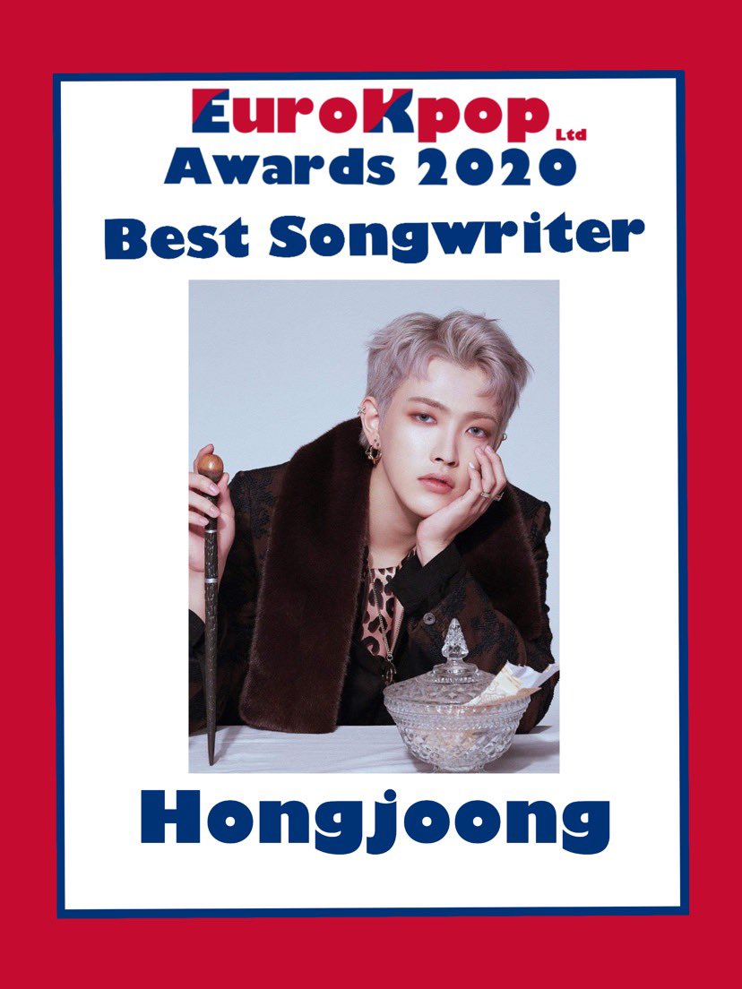 EuroKpop's tweet photo. Best Songwriter - Hongjoong @ATEEZofficial https://t.co/k0F73s83n4