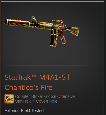 StatTrak™ M4A1-S | Chantico's Fire  GIVEAWAY!
-follow+retweet to enter
-ends on 03.11