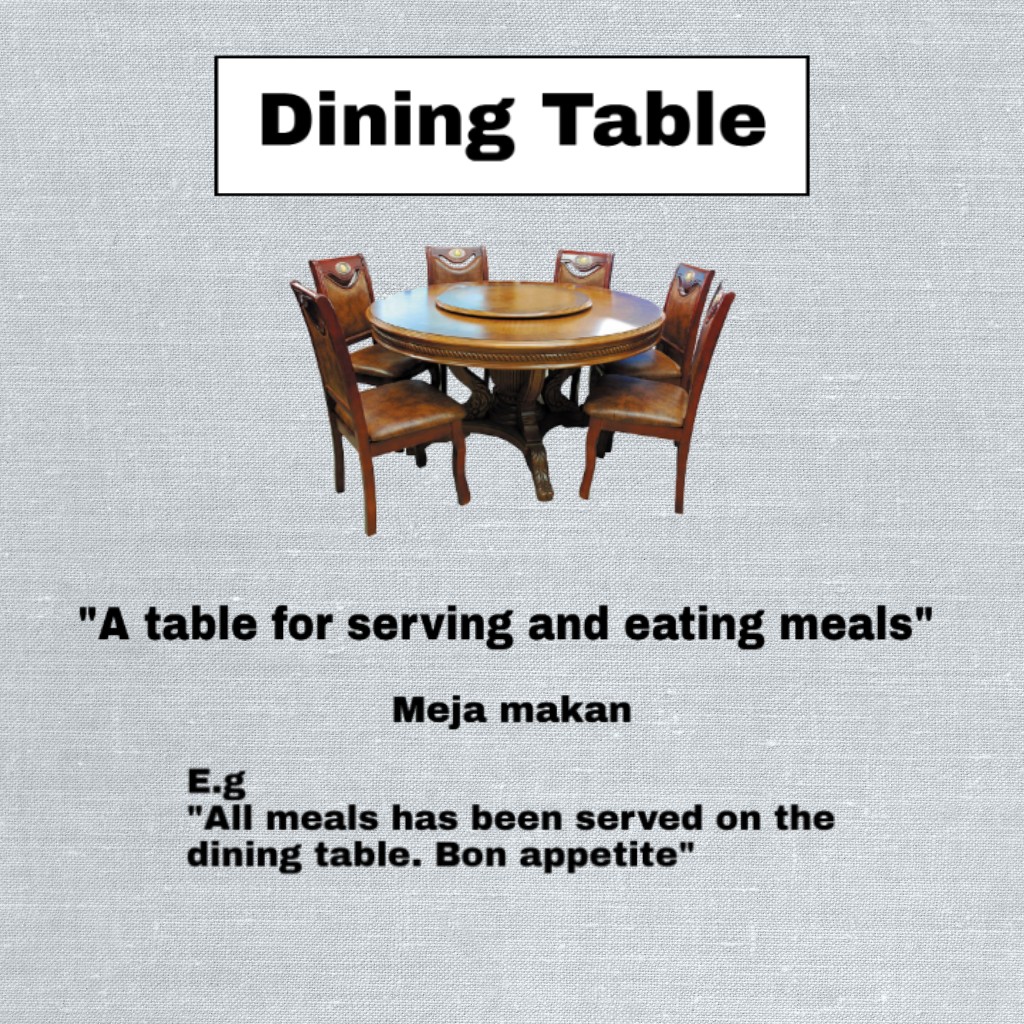 relingos_id's tweet photo. A table is not just "a table" because a table has several types of tables too 😎
Now, let me know how many types of table are there in your house? 🙋😙
#msintanteach #table #englishcourse #english #englisheasy #learnenglish #englishtoday #lesbahasainggris #lesmurah #vocabulary https://t.co/N94mcrrqy9