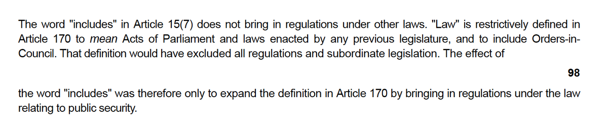 But regulations under any other law do not seem to fall within article 15(7)'s category of 'law'.If in doubt, the Supreme Court in Thavaneethan v. Dissanayake clarified that no regulations other than emergency regulations can be used to restrict fundamental freedoms.(3/5)