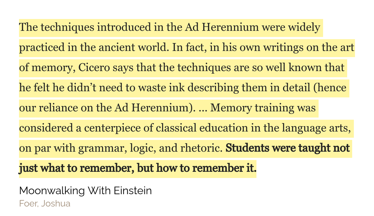 II. Then, a short history of aided thought. The first game-changer was literacy and paper. It so changed the game that we seem to have forgotten the most popular tools for thought prior to the era of paper: memory techniques like the mind palace.