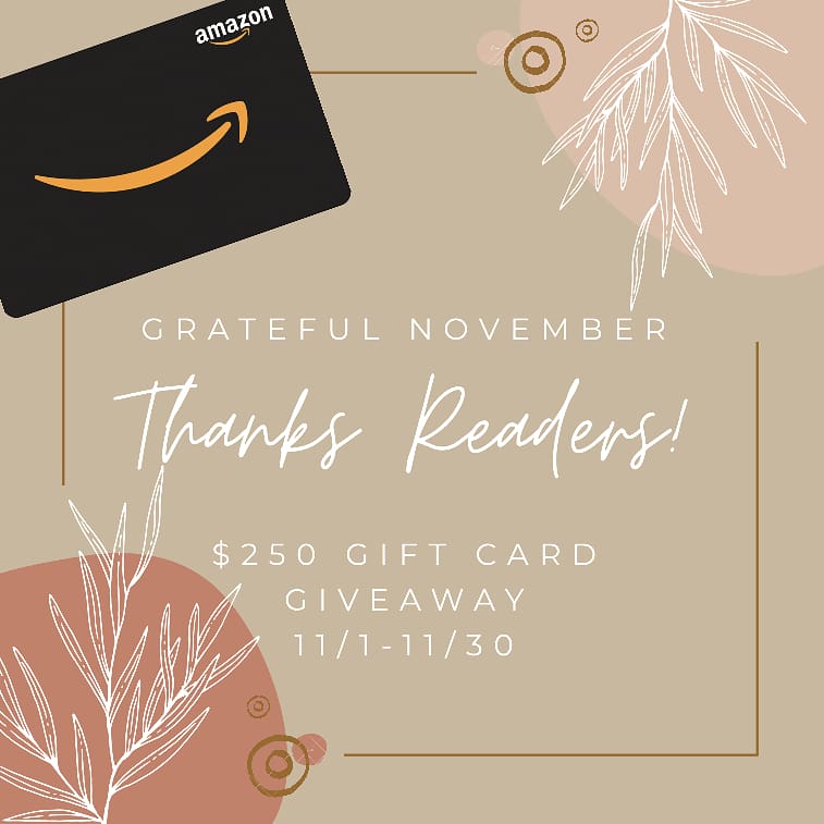 authorkatestacy's tweet photo. 📚 $250 Gift Card 📚 
This November, we’re grateful for our readers! ❤️ So as a thanks to you, I’ve teamed up with some amazing authors to bring one lucky winner a $250 Amazon Gift Card. Ends 11/30/

https://t.co/mssIli2bJL

#giveaway #givethanks #readers https://t.co/qPm4vjuZB1