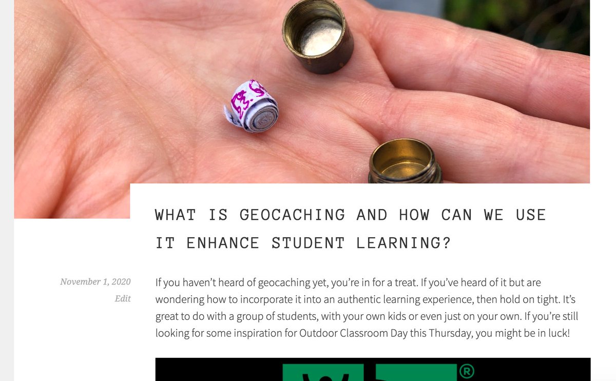 "With the app now available, Geocaching is no longer a “sport” reserved for anorak-wearing, GPS-toting stamp collectors." Are you still looking for something for <a href="/OutdoorClassDay/">Outdoor Classroom Day</a>?

#outdoorlearning <a href="/GoGeocaching/">Geocaching</a> <a href="/BookCreatorApp/">Book Creator from Kami</a> #getoutthere #explore #blog

outdoorlearninginternational.com/blog-2/