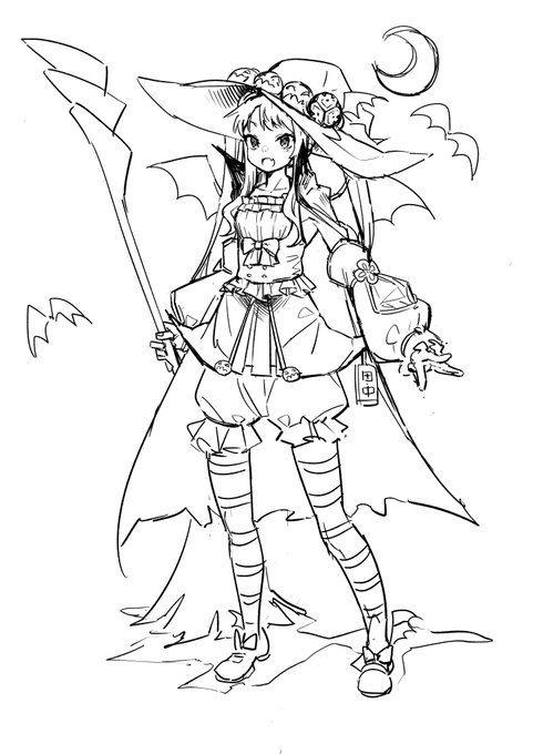 昨日描いたハロウィンイラストの衣装デザインです!
おやすみなさい🌙 