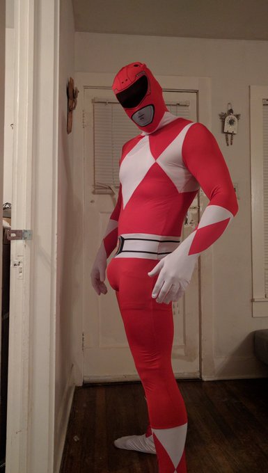 Couldn't decide on a costume this year... Red Ranger was the only thing left at the store 👀 https://t