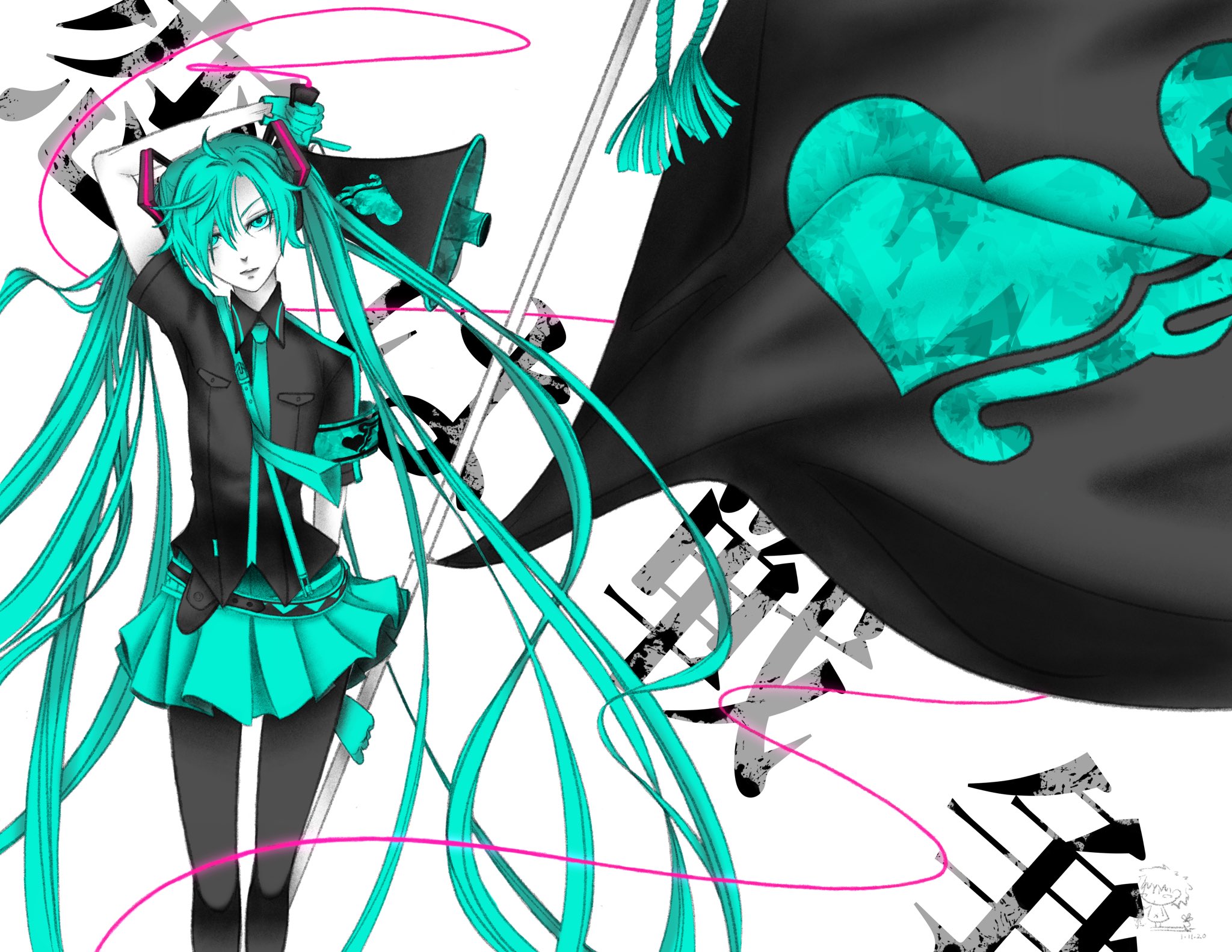 Sora Kuroaka Love Is War 恋は戦争 Hatsune Miku This Song Never Grow Old Vocaloid Loveiswar Miku 初音ミク Illustration イラスト Artistsontwitter Digitalart Vocaloidart Fanart Green Flag T Co Lheymwqtam Twitter