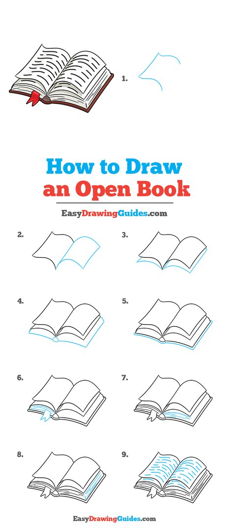 How to Draw a Book 📖 (opened or closed) - Easy step by step