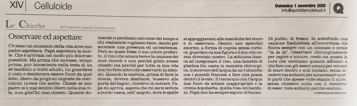 francescapaola3's tweet photo. Quante domande ci perdiamo nel corso del tempo a chi realmente vogliamo bene, dando per scontate una presenza ed un'esistenza"
Ne parlo questa domenica, raccontando un aneddoto personale, sul @LAltravoce
nell' #Insertoculturale #Mimì nella #rubrica #LeChicche https://t.co/IPooUP7qLm