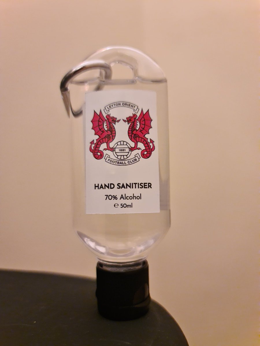 Thank you for the hand sanitiser @LOFCShop @leytonorientfc Great idea!