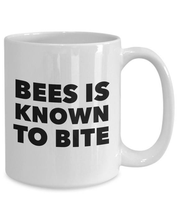 In the minouette shop: Funny gift mug for a fan of Beyonce - Bees Is Known To Bite - The perfect gift for a birthday or just to brighten someone's day - white mug by Bandillero at ift.tt/3jVZwIp