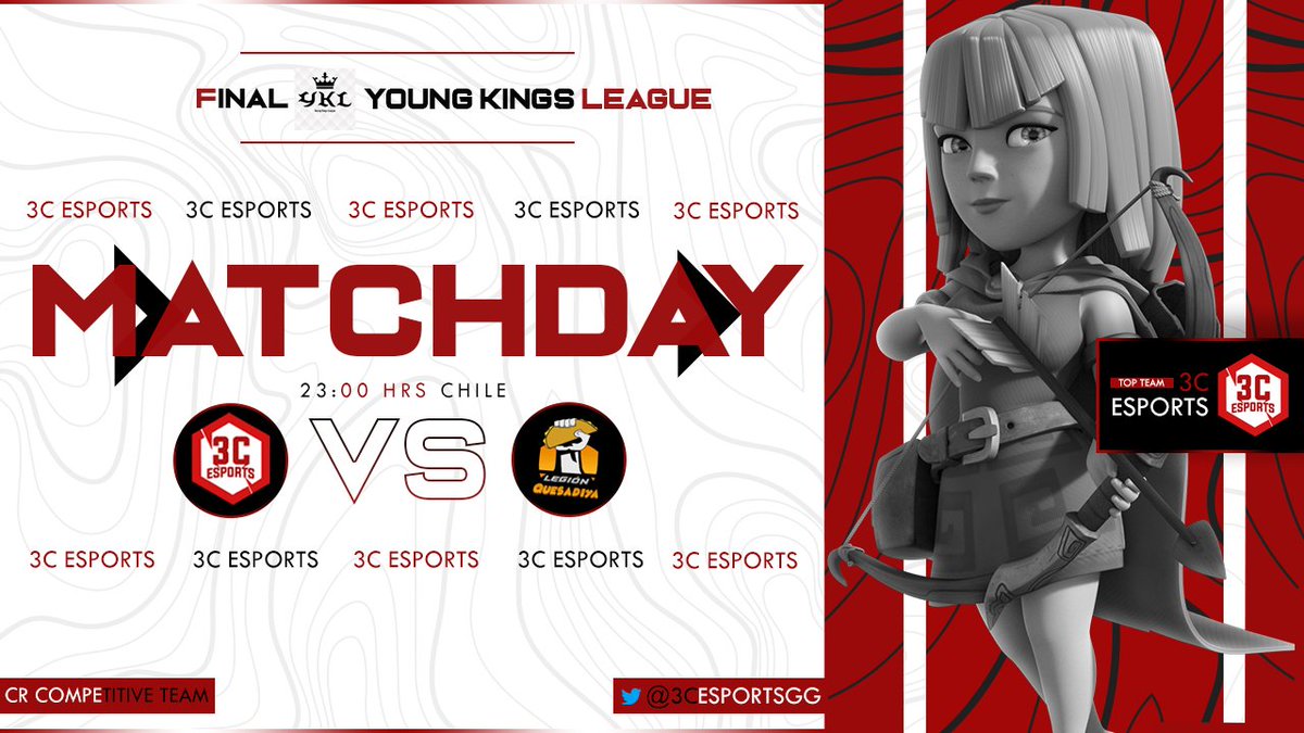 3C eSports (@3cesportsgg) on Twitter photo #Final 🎉 | #ClashRoyale
En una nueva final, nuestros guerreros saldrán a la arena con sed de victoria 🔥
🏆 <a href="/YKLeague/">Young Kings League</a>
🆚 @LQuesadiya
🕙 23:00 hrs 🇨🇱
📺m.facebook.com/TYoung-Kings-1…
Vamos #3C!! 🔥🔥🔥 #Final 🎉 | #ClashRoyale
En una nueva final, nuestros guerreros saldrán a la arena con sed de victoria 🔥
🏆 <a href="/YKLeague/">Young Kings League</a>
🆚 @LQuesadiya
🕙 23:00 hrs 🇨🇱
📺m.facebook.com/TYoung-Kings-1…
Vamos #3C!! 🔥🔥🔥