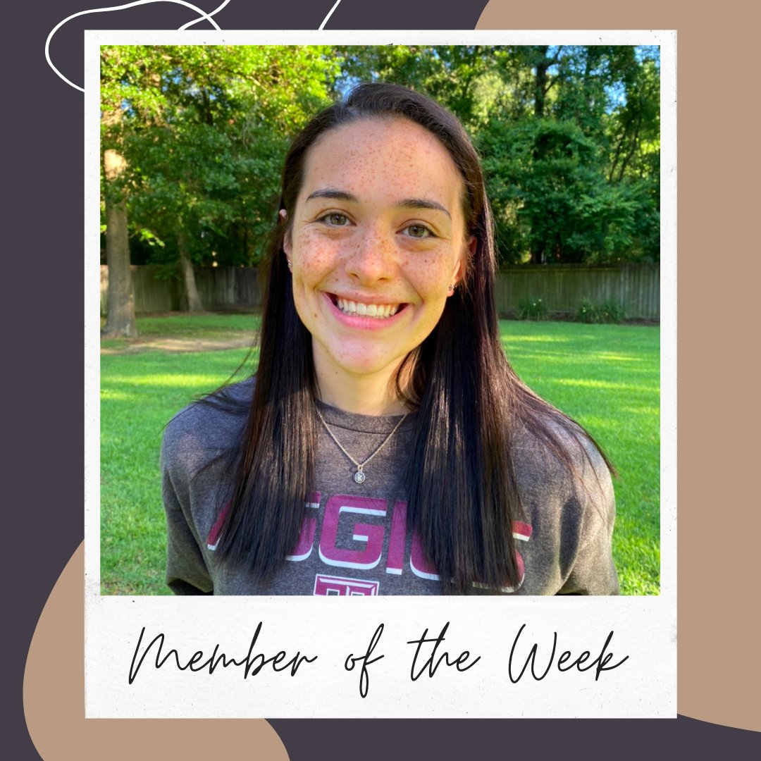 aggiesforCW's tweet photo. This week's Member of the Week is Kayla Gonzales! Kayla is an Allied Health major and class of 2022. In her free time, she likes trying out new recipes, binging Netflix, and doing DIY crafts. Kayla joined AFCW this semester and we are so happy to have her! https://t.co/S1JnUNyz56