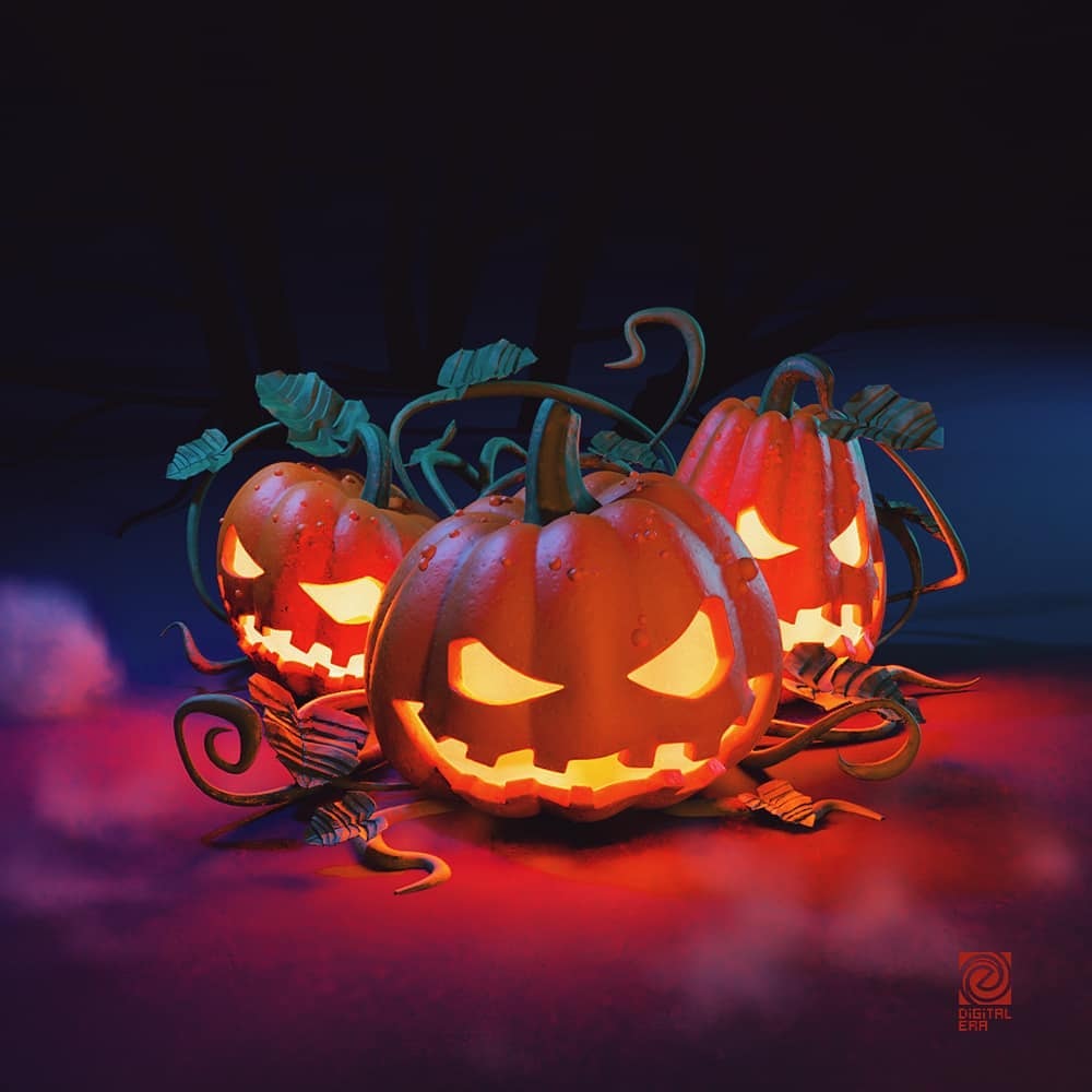 #halloween #pumpkin #3d #art #blender3d #digitalera #dieraru #3ddrawing #night #fantasyart
